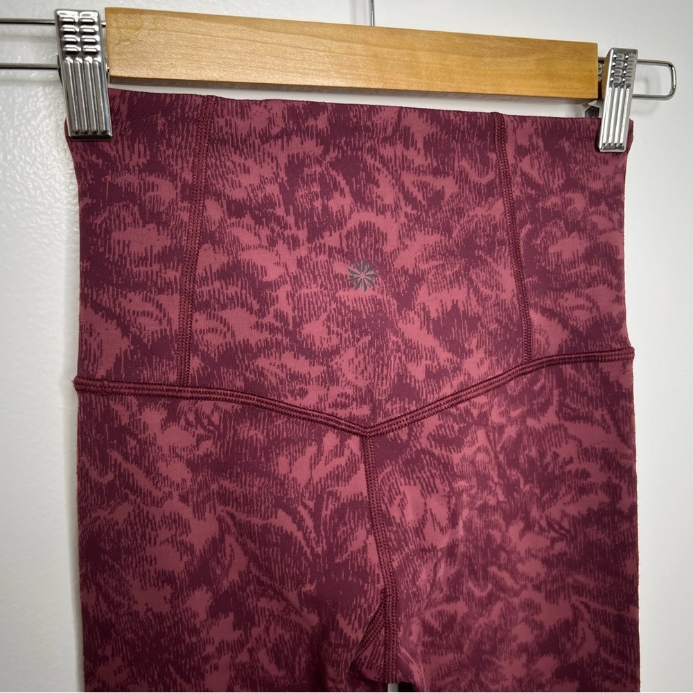 ATHLETA Maroon Printed Elation Textured Tight Leggings - Picture 5 of 6
